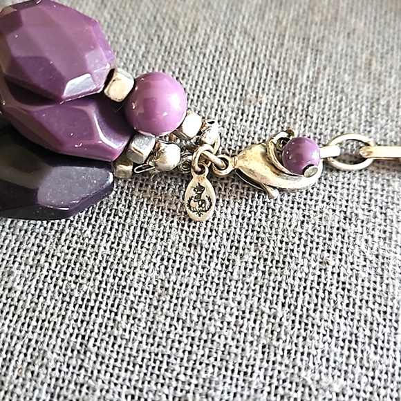 Premier Designs Grapevine multi strand necklace purple matte silver adjustable - Picture 6 of 6